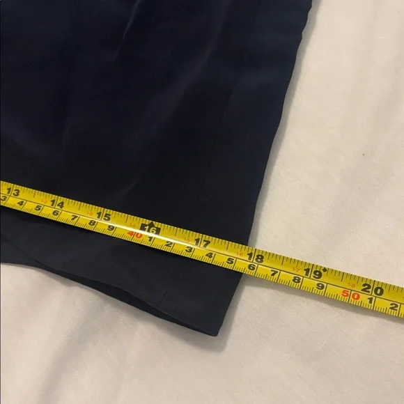 Annie Griffin Navy 100% Silk Open tailored Vest SZ L cropped  work wear casual - Picture 7 of 11